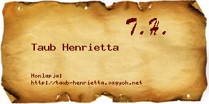Taub Henrietta névjegykártya
